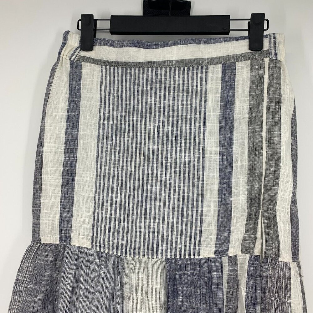 Angie Skirt Blue White Stripe Maxi Pull On Lined Boho NWT - Picture 4 of 11